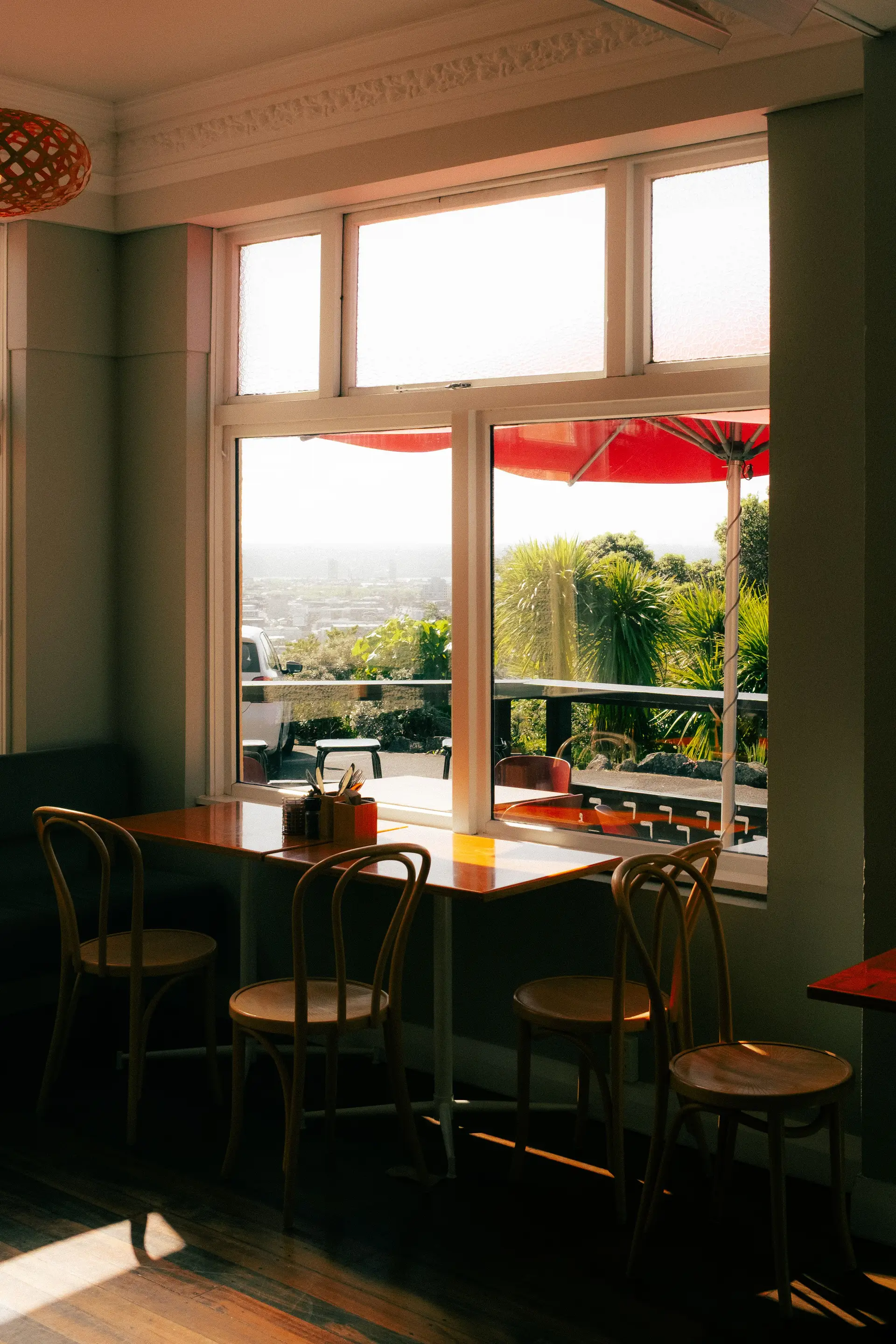 Scenic coffee shop view