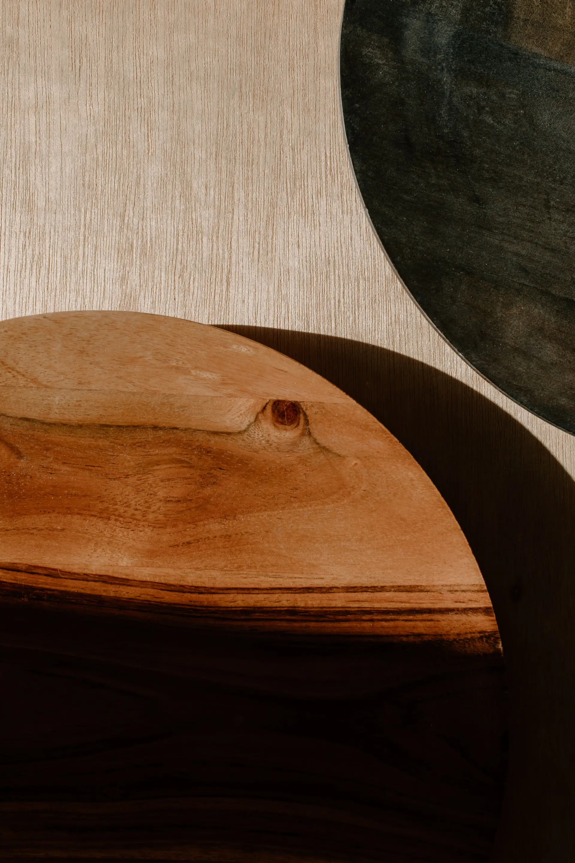 Detail of natural wood grain and shadows